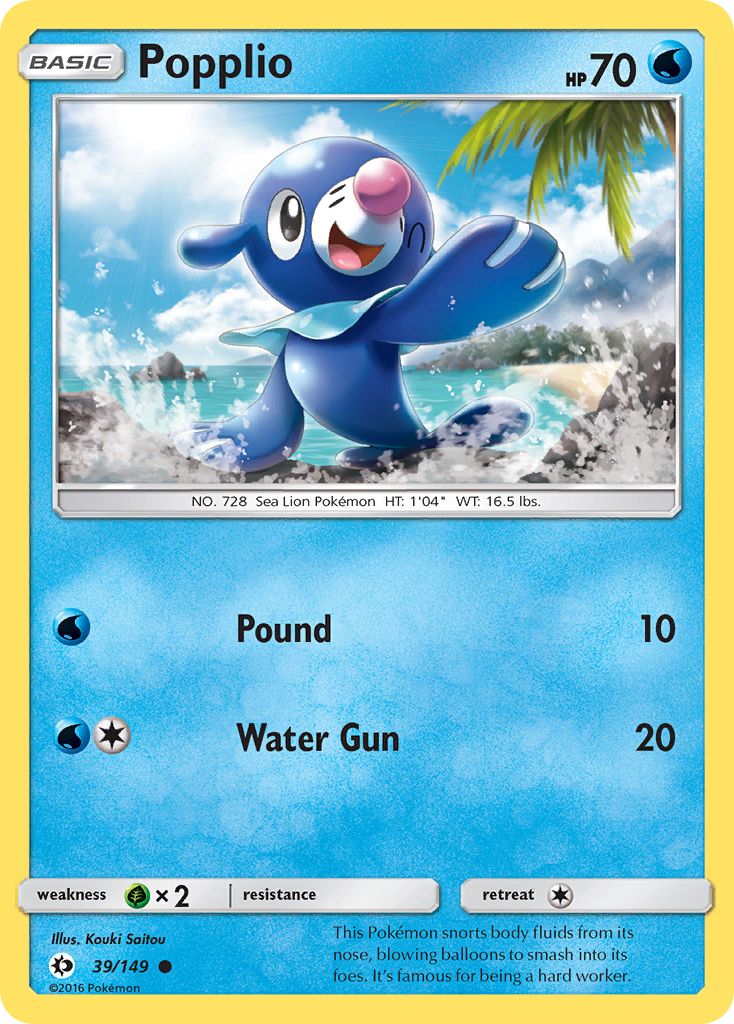 Popplio (39/149) [Sun & Moon: Base Set] | L.A. Mood Comics and Games