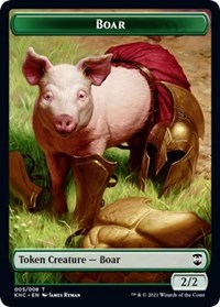 Boar // Spirit Double-Sided Token [Kaldheim Commander Tokens] | L.A. Mood Comics and Games