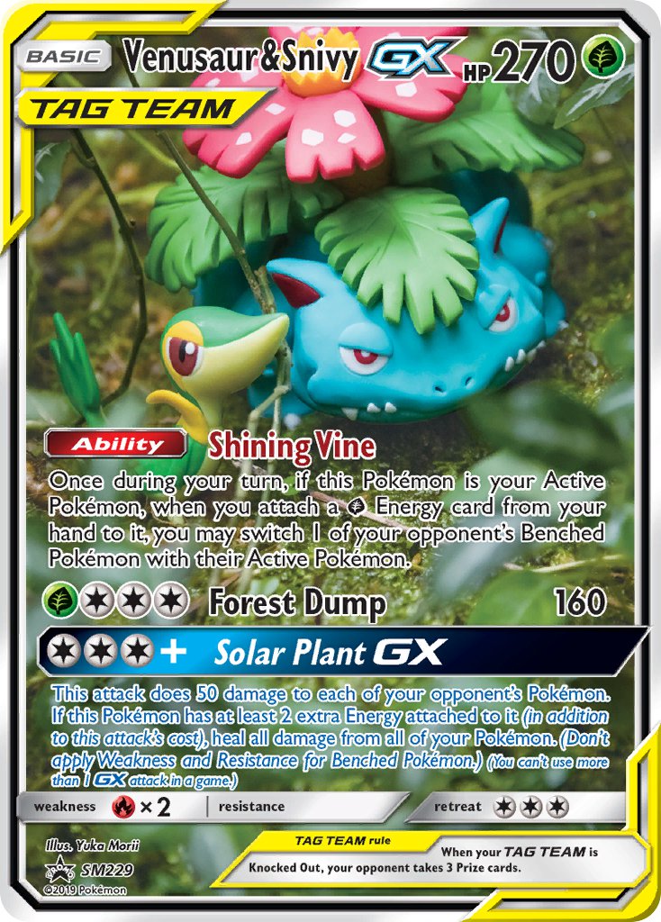 Venusaur & Snivy GX (SM229) [Sun & Moon: Black Star Promos] | L.A. Mood Comics and Games