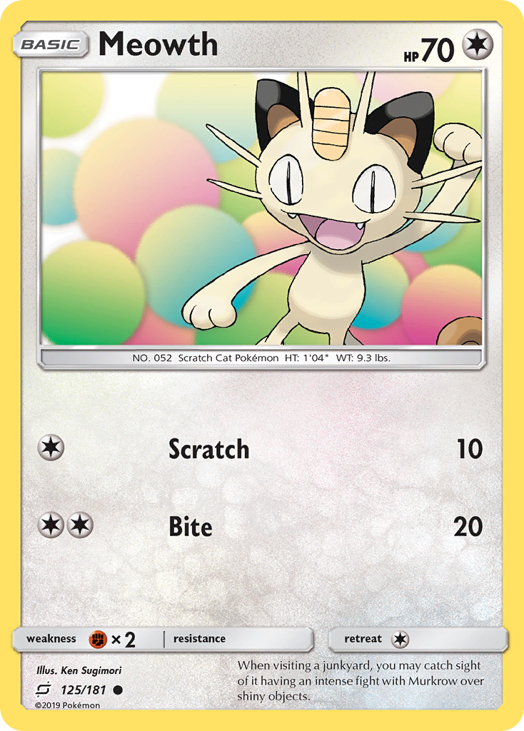 Meowth (125/181) [Sun & Moon: Team Up] | L.A. Mood Comics and Games