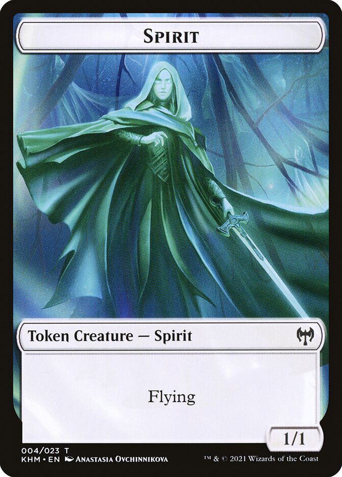 Elf Warrior // Spirit Double-Sided Token [Kaldheim Tokens] | L.A. Mood Comics and Games