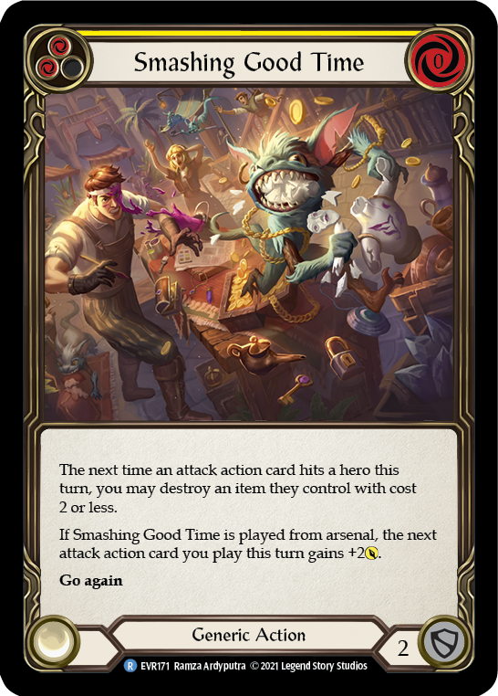 Smashing Good Time (Yellow) [EVR171] (Everfest)  1st Edition Rainbow Foil | L.A. Mood Comics and Games