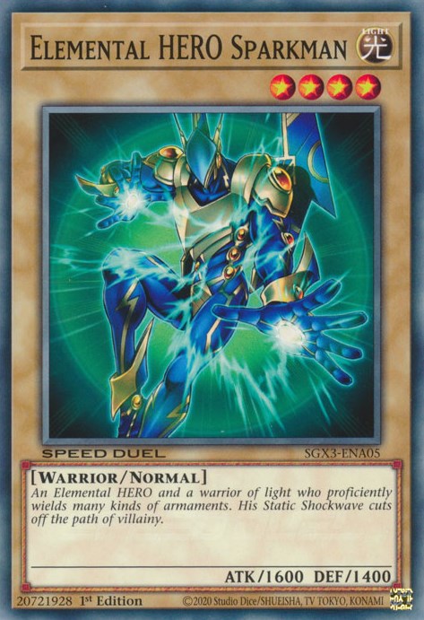 Elemental HERO Sparkman [SGX3-ENA05] Common | L.A. Mood Comics and Games