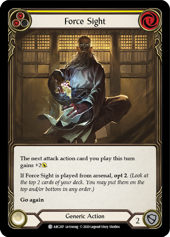 Force Sight (Yellow) [U-ARC207] (Arcane Rising Unlimited)  Unlimited Normal | L.A. Mood Comics and Games