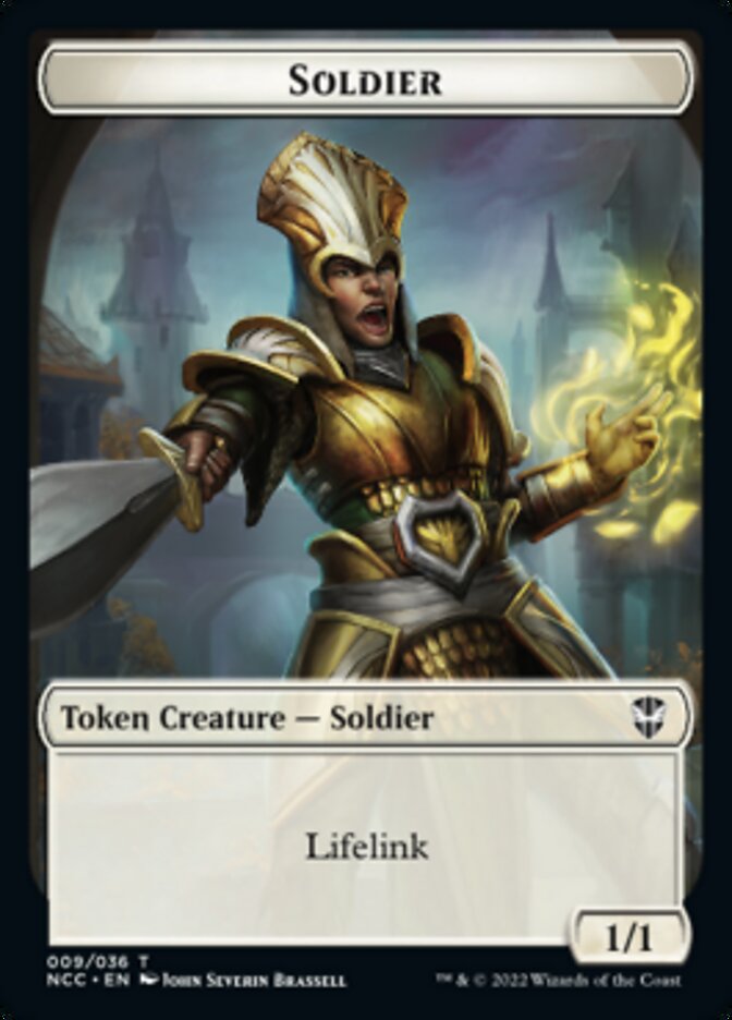 Soldier (09) // Cat Beast Double-Sided Token [Streets of New Capenna Commander Tokens] | L.A. Mood Comics and Games