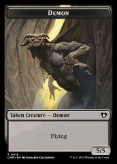 Clue // Demon Double-Sided Token [Commander Masters Tokens] | L.A. Mood Comics and Games