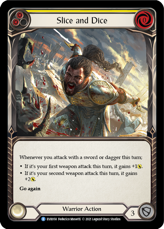 Slice and Dice (Yellow) [EVR058] (Everfest)  1st Edition Rainbow Foil | L.A. Mood Comics and Games