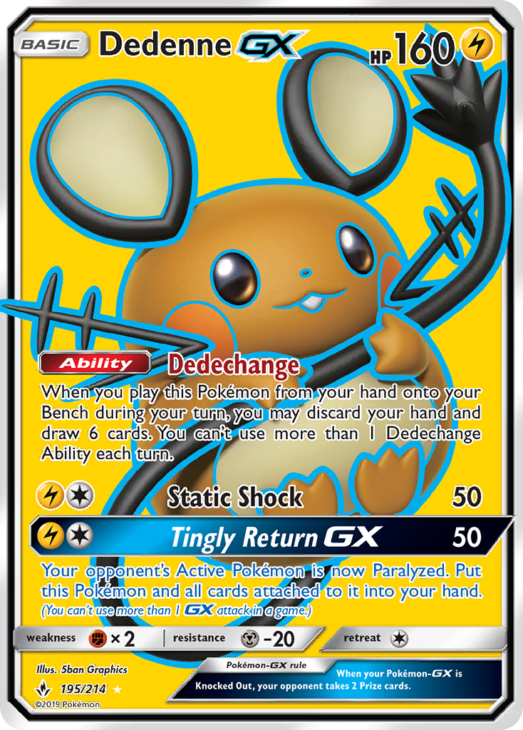 Dedenne GX (195/214) [Sun & Moon: Unbroken Bonds] | L.A. Mood Comics and Games