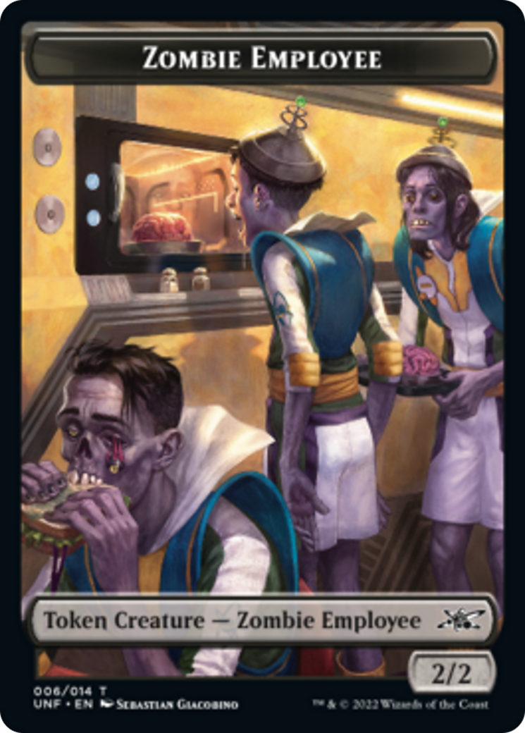 Zombie Employee // Food (010) Double-Sided Token [Unfinity Tokens] | L.A. Mood Comics and Games