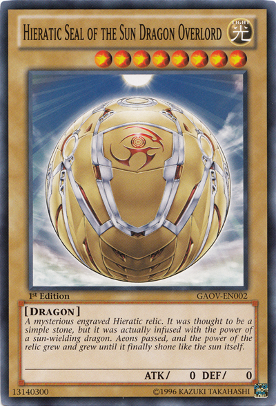 Hieratic Seal of the Sun Dragon Overlord [GAOV-EN002] Common | L.A. Mood Comics and Games