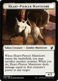 Heart-Piercer Manticore // Dragon Double-Sided Token [Commander 2019 Tokens] | L.A. Mood Comics and Games