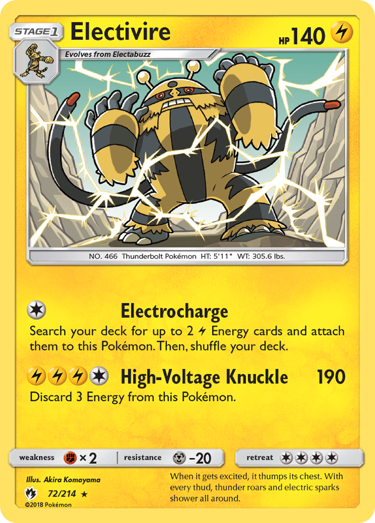 Electivire (72/214) [Sun & Moon: Lost Thunder] | L.A. Mood Comics and Games