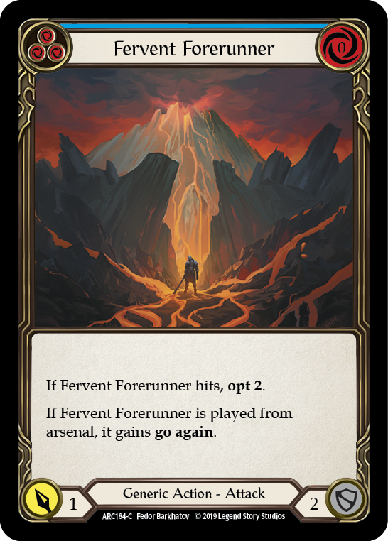 Fervent Forerunner (Blue) [ARC184-C] (Arcane Rising)  1st Edition Rainbow Foil | L.A. Mood Comics and Games