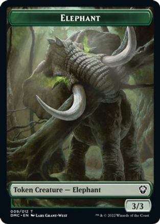 Elephant // Treasure Double-Sided Token [Dominaria United Commander Tokens] | L.A. Mood Comics and Games