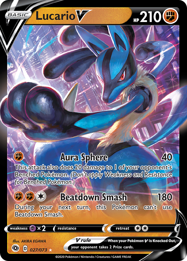 Lucario V (027/073) (Intro Deck) [Sword & Shield: Champion's Path] | L.A. Mood Comics and Games