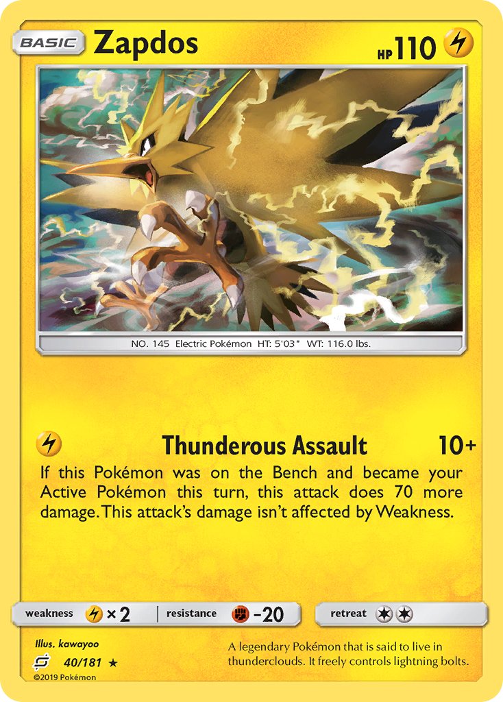 Zapdos (40/181) (Theme Deck Exclusive) [Sun & Moon: Team Up] | L.A. Mood Comics and Games