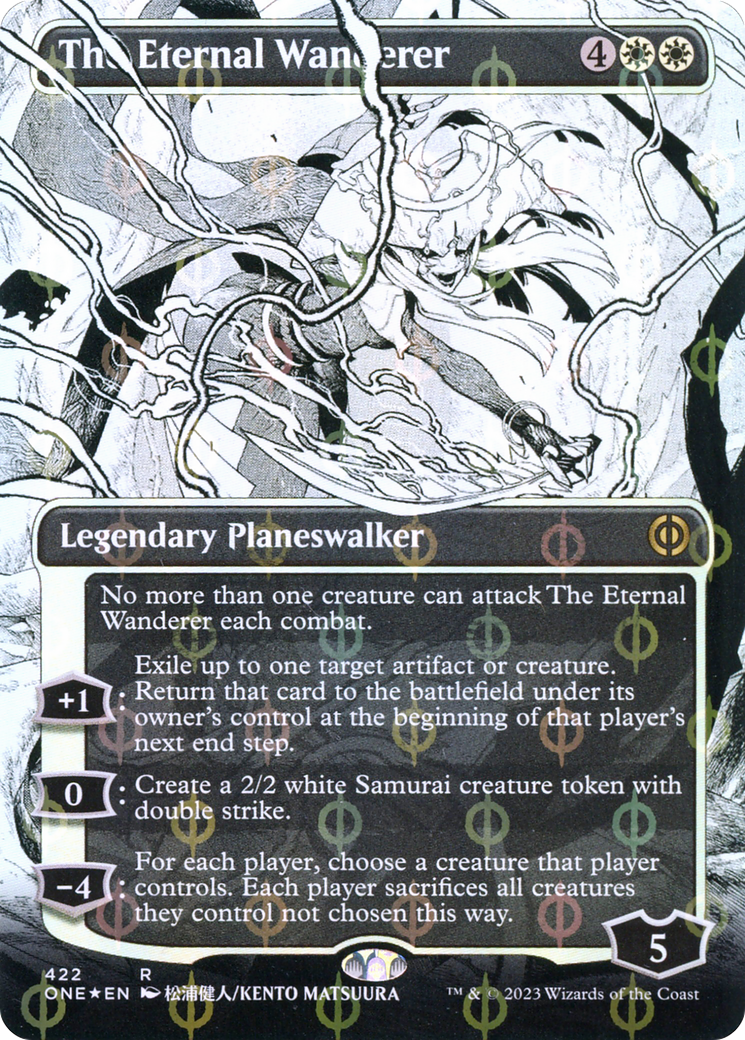 The Eternal Wanderer (Borderless Manga Step-and-Compleat Foil) [Phyrexia: All Will Be One] | L.A. Mood Comics and Games