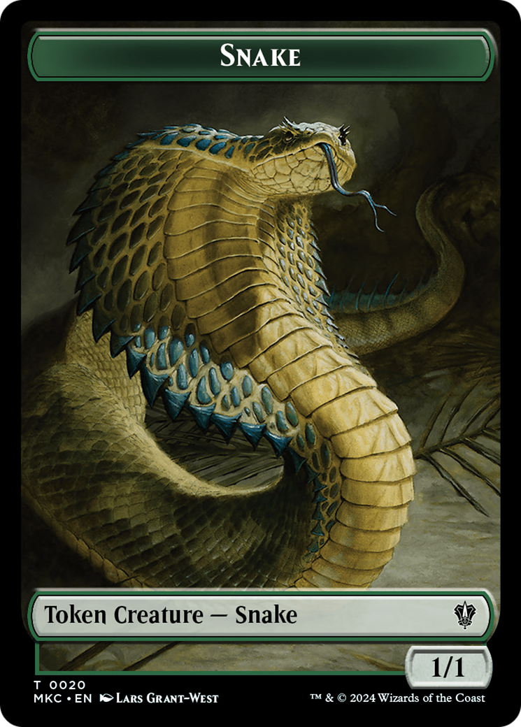 Snake // Morph Double-Sided Token [Murders at Karlov Manor Commander Tokens] | L.A. Mood Comics and Games