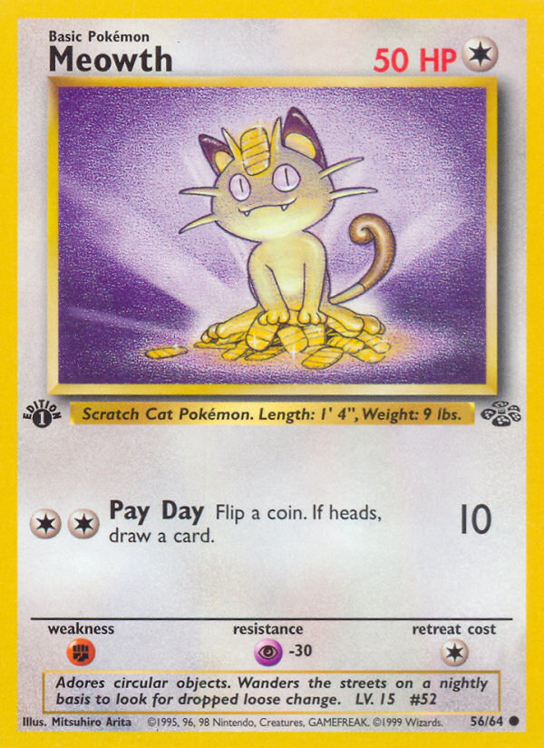 Meowth (56/64) [Jungle 1st Edition] | L.A. Mood Comics and Games