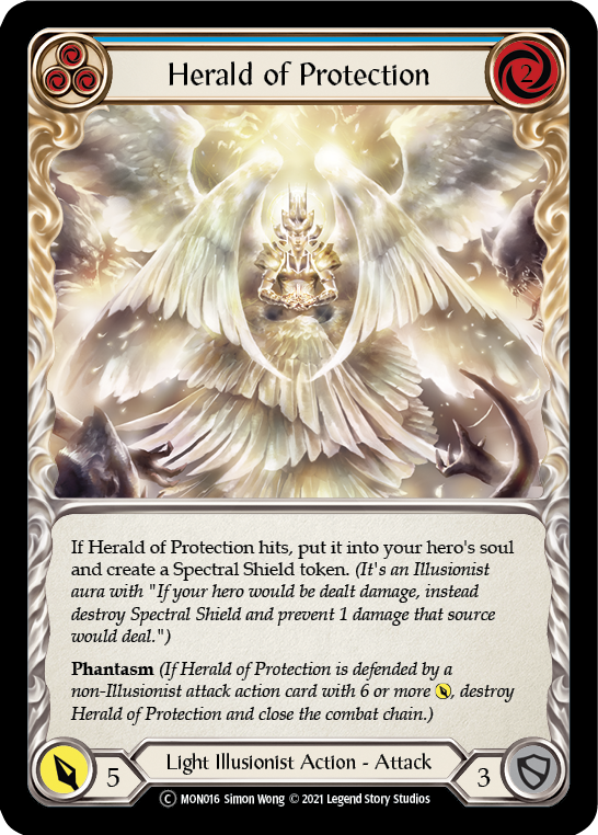 Herald of Protection (Blue) [U-MON016-RF] (Monarch Unlimited)  Unlimited Rainbow Foil | L.A. Mood Comics and Games