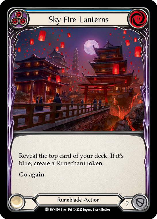 Sky Fire Lanterns (Blue) [DYN190] (Dynasty)  Rainbow Foil | L.A. Mood Comics and Games
