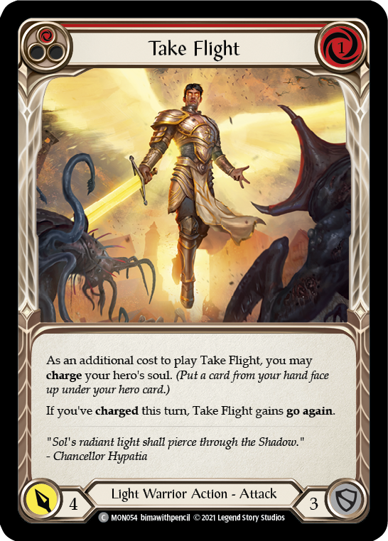 Take Flight (Red) [MON054-RF] (Monarch)  1st Edition Rainbow Foil | L.A. Mood Comics and Games