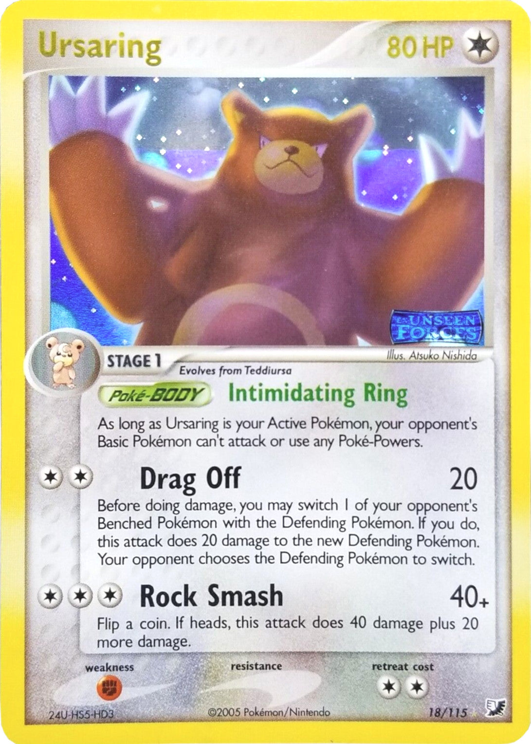 Ursaring (18/115) (Stamped) [EX: Unseen Forces] | L.A. Mood Comics and Games