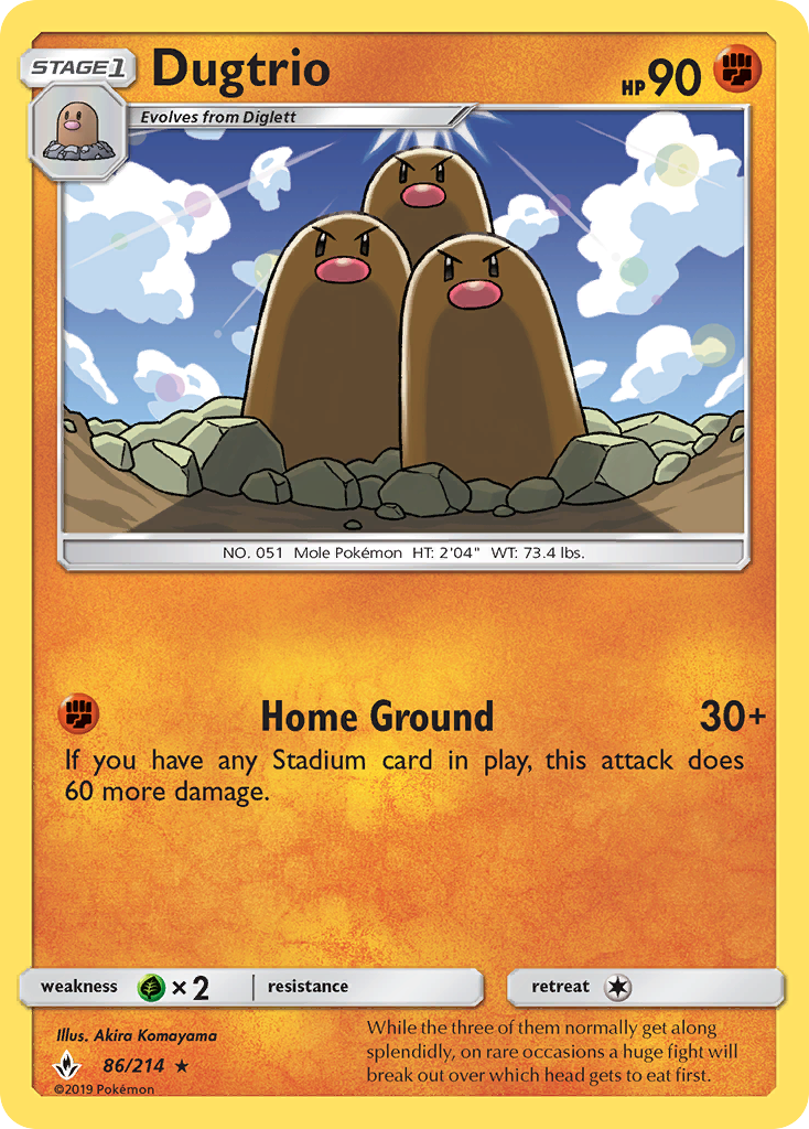 Dugtrio (86/214) [Sun & Moon: Unbroken Bonds] | L.A. Mood Comics and Games