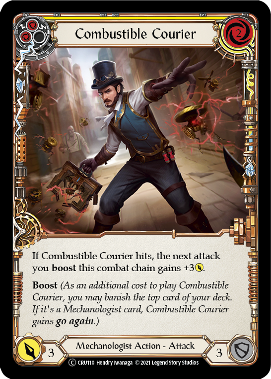 Combustible Courier (Yellow) [U-CRU110] (Crucible of War Unlimited)  Unlimited Normal | L.A. Mood Comics and Games