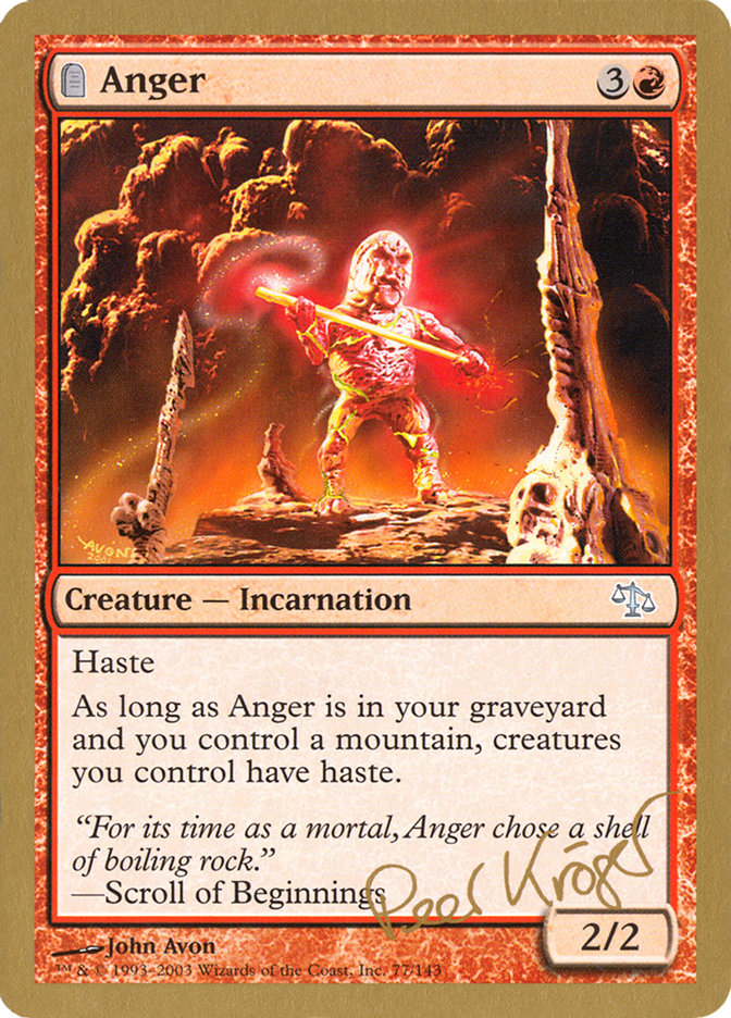 Anger (Peer Kroger) [World Championship Decks 2003] | L.A. Mood Comics and Games