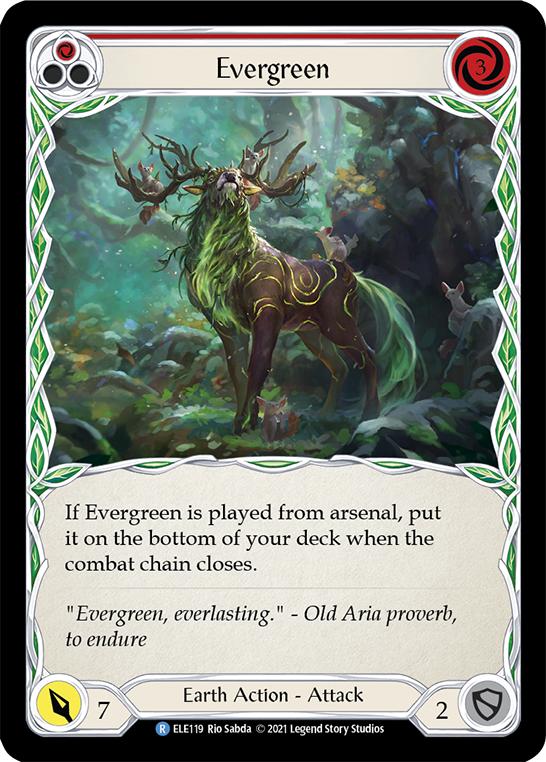 Evergreen (Red) [ELE119] (Tales of Aria)  1st Edition Rainbow Foil | L.A. Mood Comics and Games