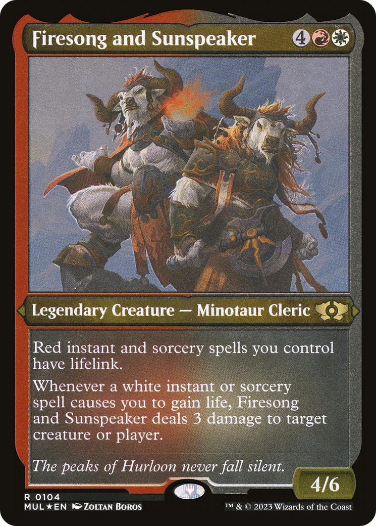 Firesong and Sunspeaker (Foil Etched) [Multiverse Legends] | L.A. Mood Comics and Games
