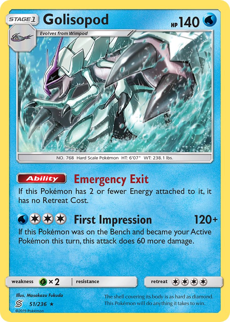 Golisopod (51/236) (Cosmos Holo) (Blister Exclusive) [Sun & Moon: Unified Minds] | L.A. Mood Comics and Games