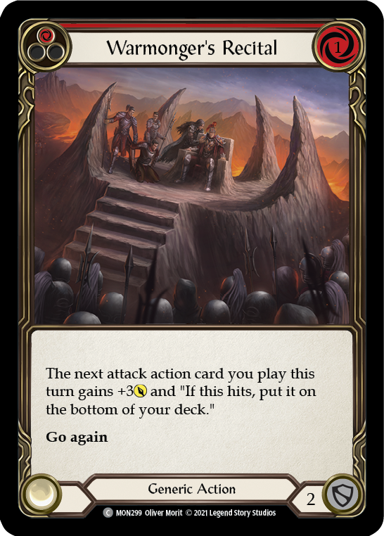Warmonger's Recital (Red) [MON299-RF] (Monarch)  1st Edition Rainbow Foil | L.A. Mood Comics and Games