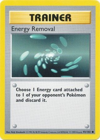 Energy Removal (92/102) [Base Set Shadowless Unlimited] | L.A. Mood Comics and Games