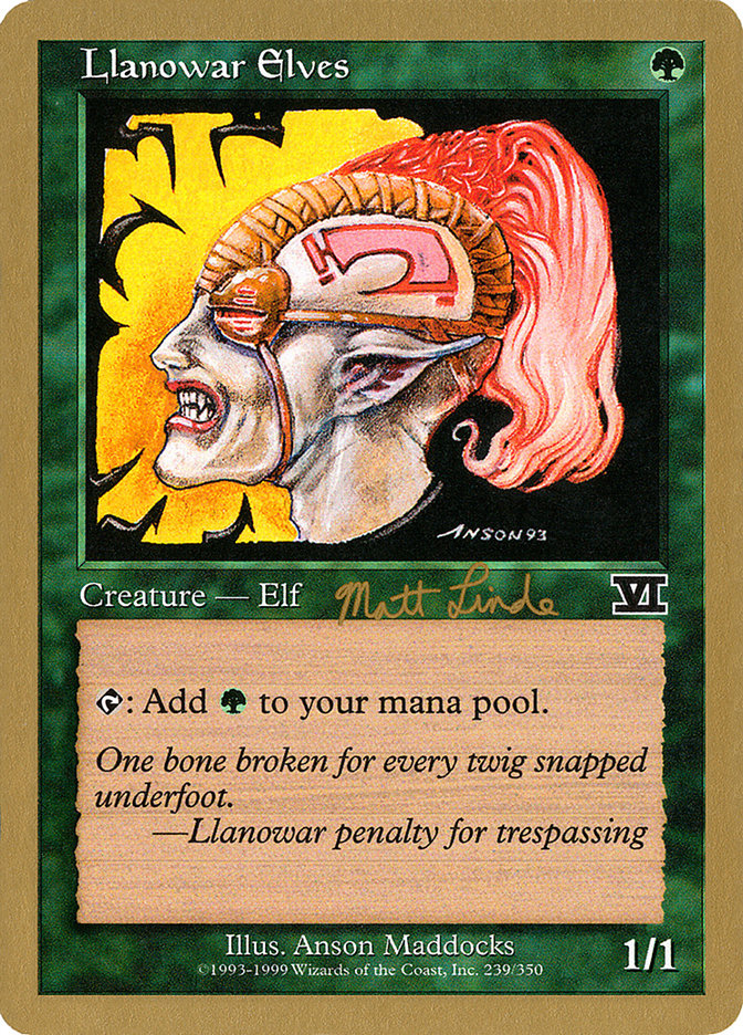 Llanowar Elves (Matt Linde) [World Championship Decks 1999] | L.A. Mood Comics and Games