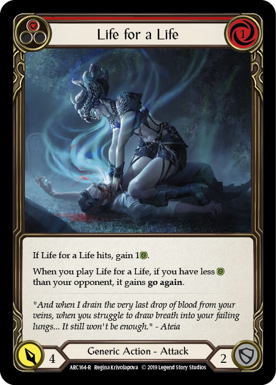 Life for a Life (Red) [ARC164-R] (Arcane Rising)  1st Edition Normal | L.A. Mood Comics and Games