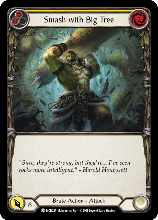 Smash with Big Tree (Yellow) [MON227-RF] (Monarch)  1st Edition Rainbow Foil | L.A. Mood Comics and Games