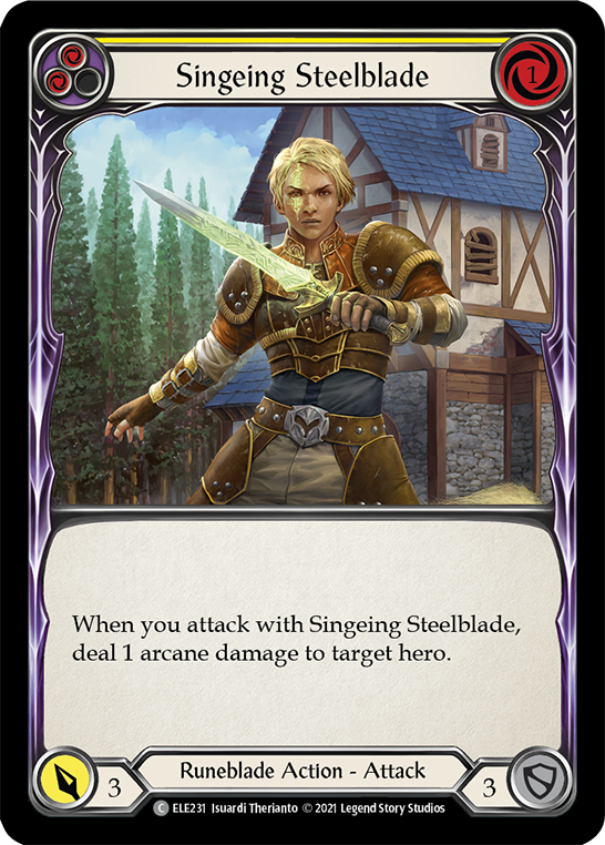 Singeing Steelblade (Yellow) [ELE231] (Tales of Aria)  1st Edition Normal | L.A. Mood Comics and Games