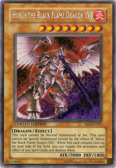 Horus The Black Flame Dragon LV8 [EEN-ENSE1] Secret Rare | L.A. Mood Comics and Games