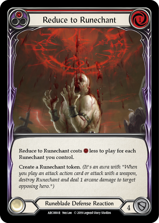 Reduce to Runechant (Red) [ARC088-R] (Arcane Rising)  1st Edition Normal | L.A. Mood Comics and Games