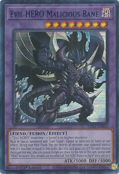 Evil HERO Malicious Bane (Blue) [LDS3-EN033] Ultra Rare | L.A. Mood Comics and Games