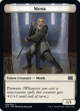 Wrenn and Six Emblem // Monk Double-Sided Token [Double Masters 2022 Tokens] | L.A. Mood Comics and Games