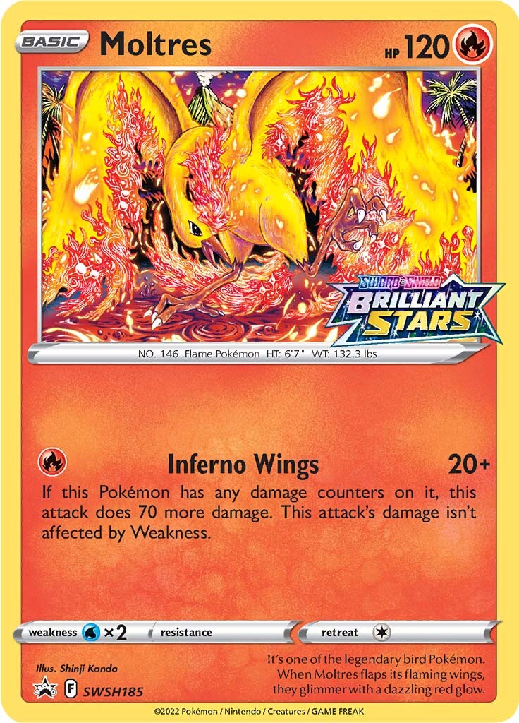 Moltres (SWSH185) (Prerelease Promo) [Sword & Shield: Black Star Promos] | L.A. Mood Comics and Games