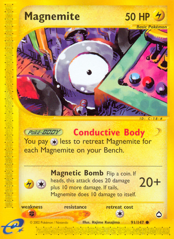 Magnemite (91/147) [Aquapolis] | L.A. Mood Comics and Games