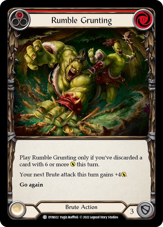 Rumble Grunting (Red) [DYN022] (Dynasty)  Rainbow Foil | L.A. Mood Comics and Games