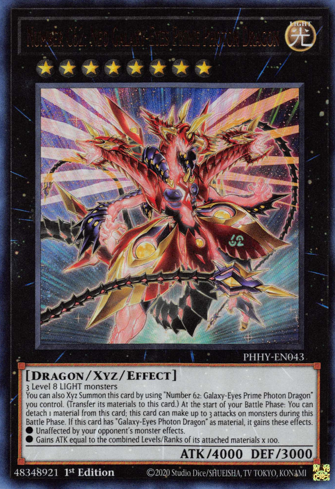 Number C62: Neo Galaxy-Eyes Prime Photon Dragon [PHHY-EN043] Ultra Rare | L.A. Mood Comics and Games