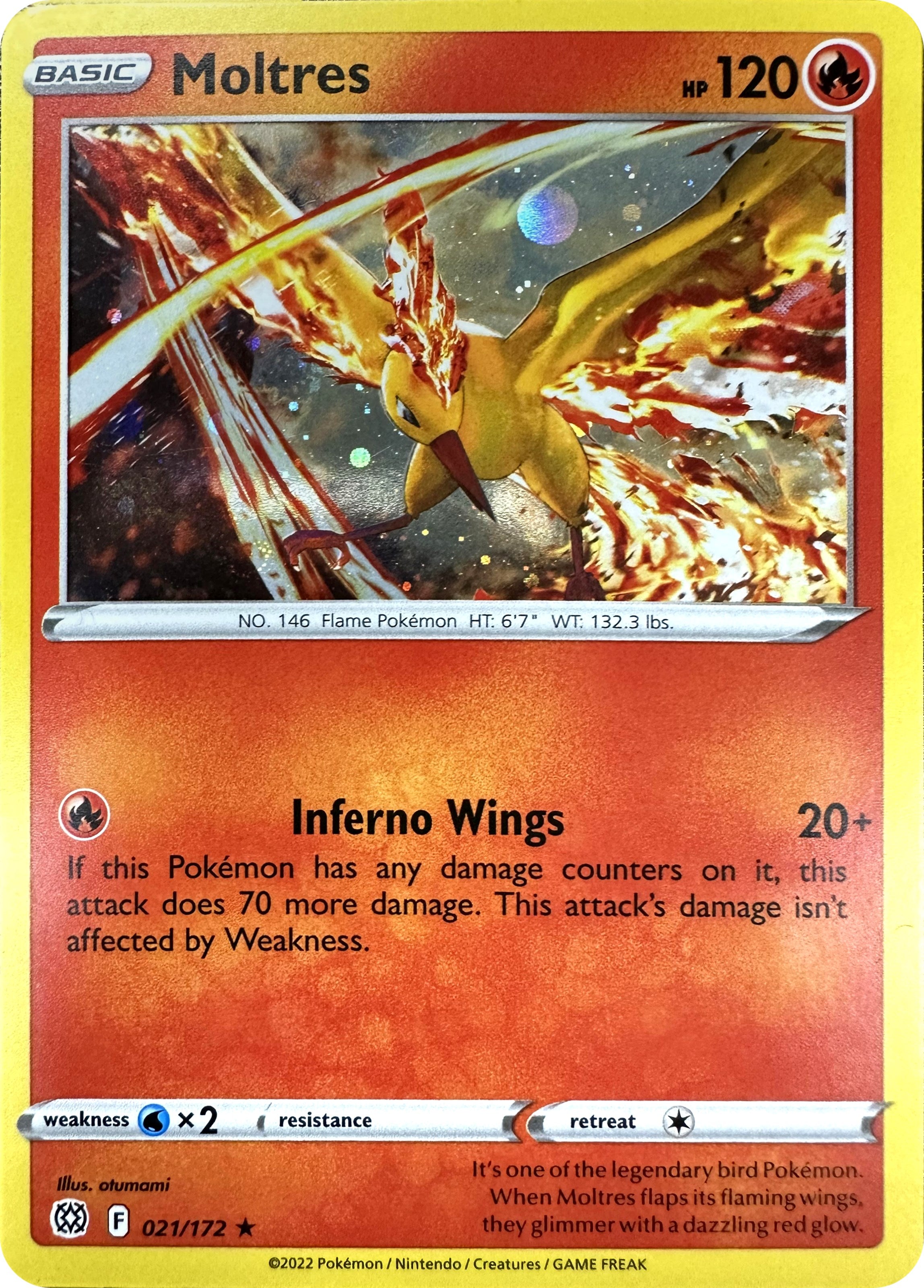 Moltres (021/172) (Cosmos Holo) [Sword & Shield: Brilliant Stars] | L.A. Mood Comics and Games