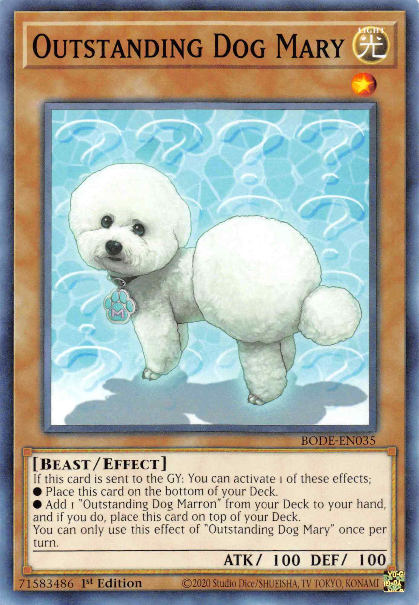 Outstanding Dog Mary [BODE-EN035] Common | L.A. Mood Comics and Games
