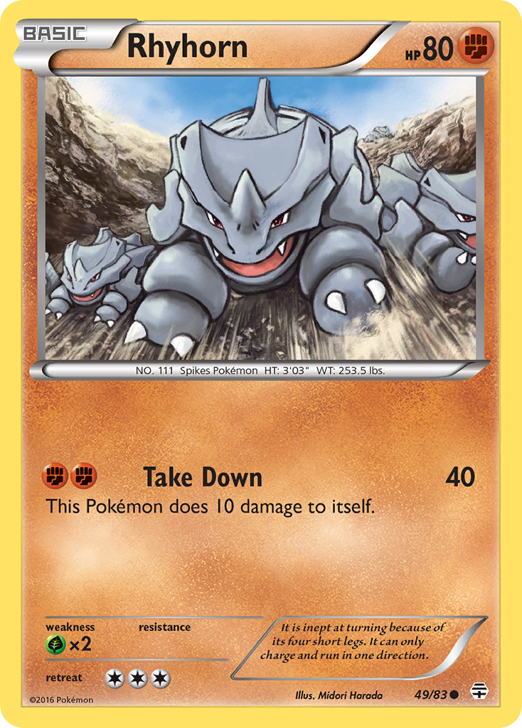 Rhyhorn (49/83) [XY: Generations] | L.A. Mood Comics and Games